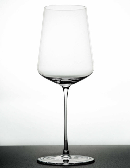 "The Mistress" white Wine Glass in white background and black - Luxury, premium and silent excellence design for wine lovers. Its an empty white wine glass