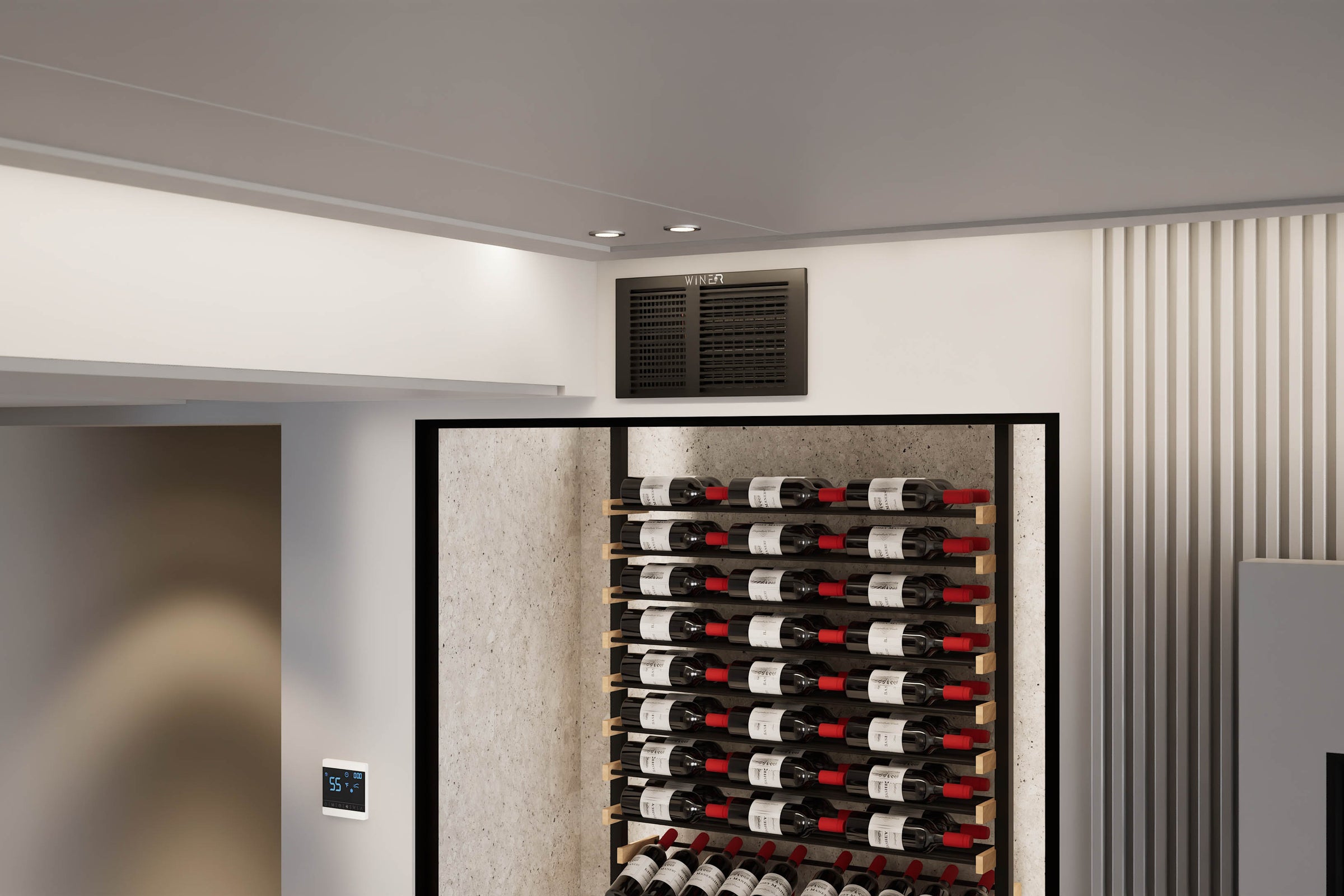 Wine-R WR2500 installed above a wine-cellar door