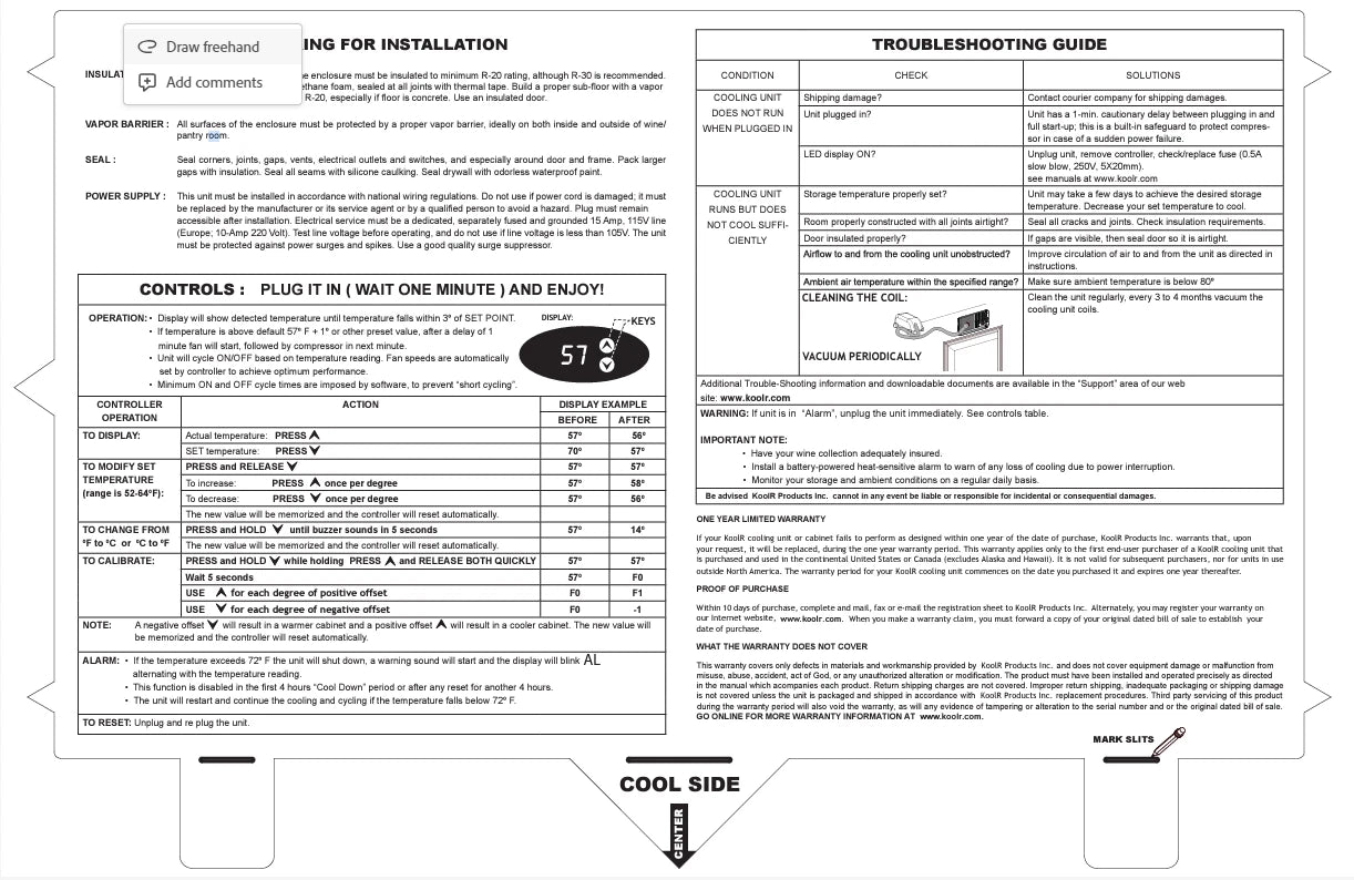 KoolR Magnum Through-the-wall Wine Cellar Cooling unit
